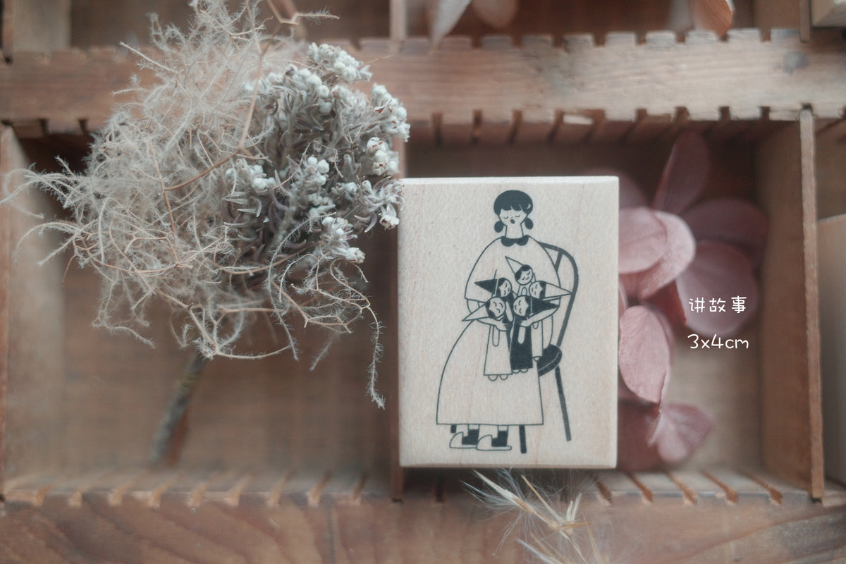 日本设计师合作款女孩手帐印章