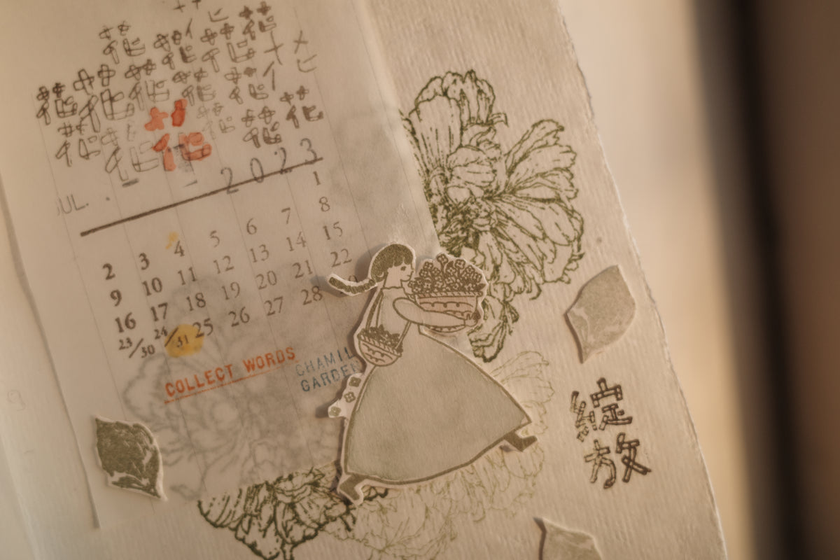 日本设计师合作款女孩手帐印章