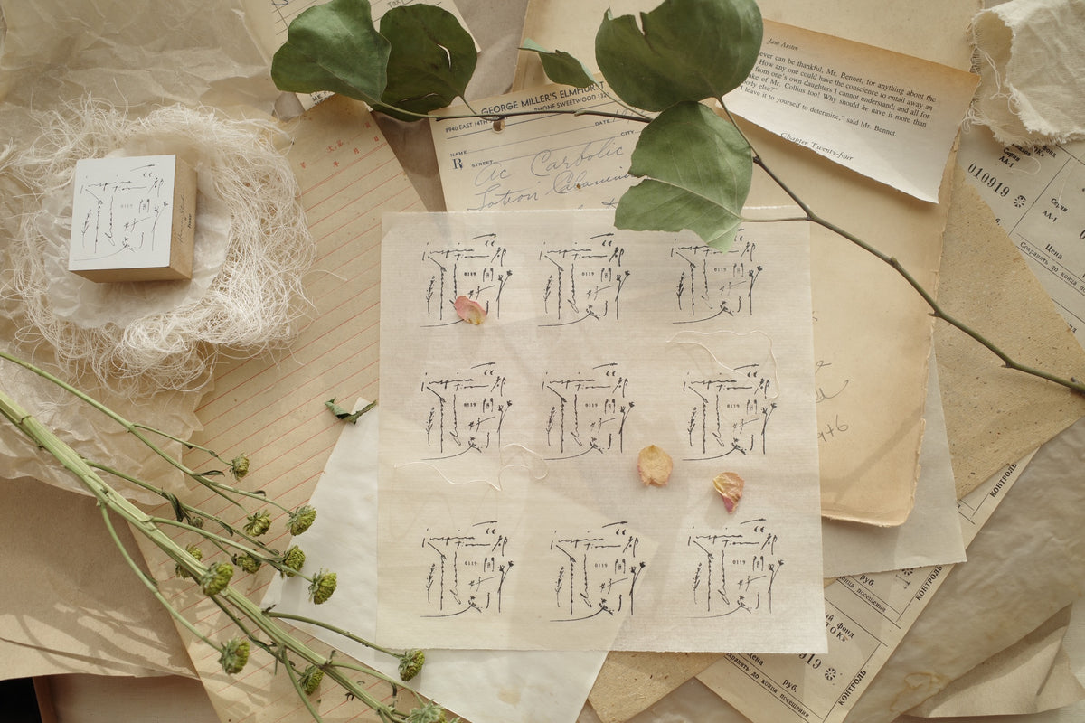 日本设计师hase合作款【花都开好了】手帐木质印章