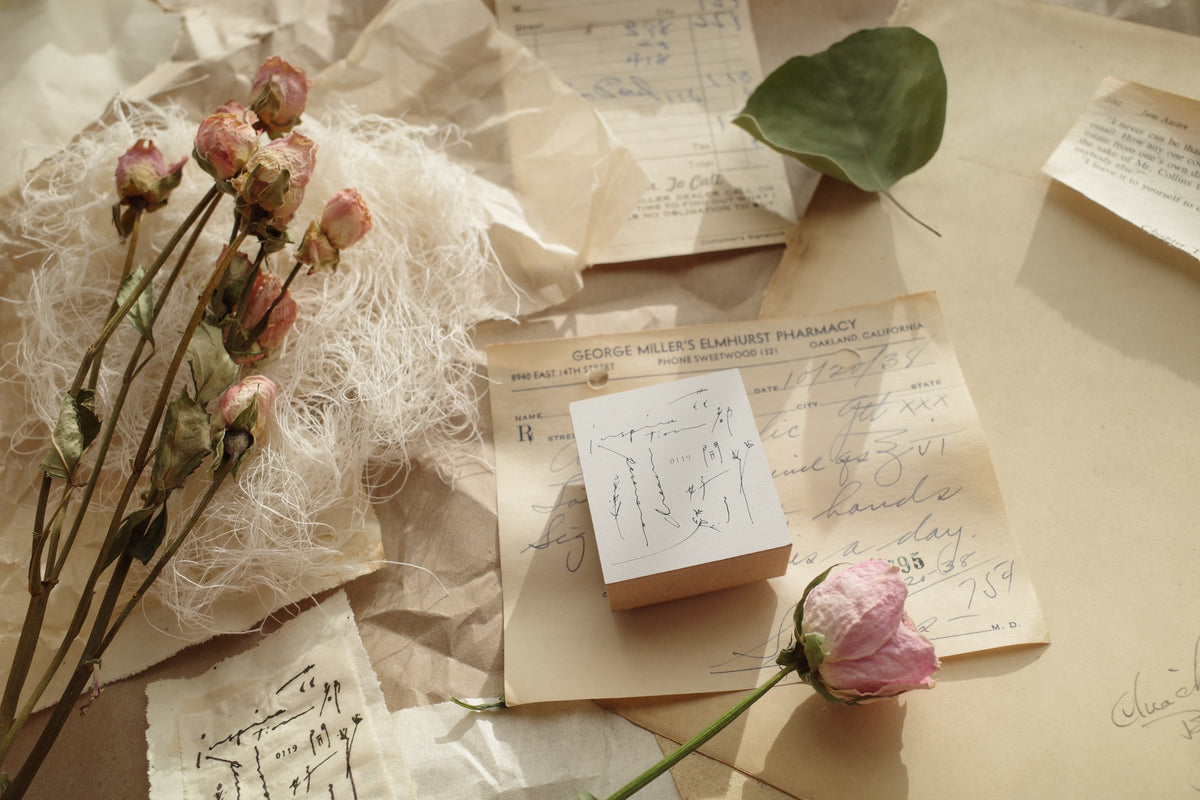 日本设计师hase合作款【花都开好了】手帐木质印章